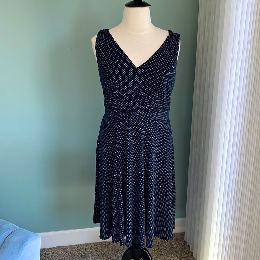 Ann Taylor NEW navy fit and flare dress 18